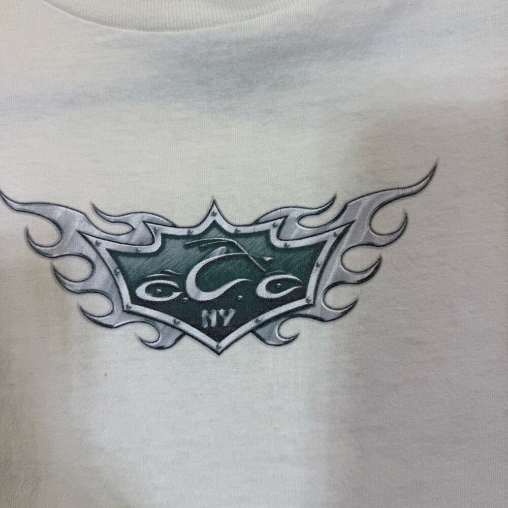 Cream Long Sleeve Shirt with Gray Graphic. Orange County Choppers. 2003 Size Med - Picture 2 of 7